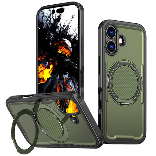 iPhone 17 kalebol Metal 360 Degree Rotation Holder MagSafe Phone Case - Green