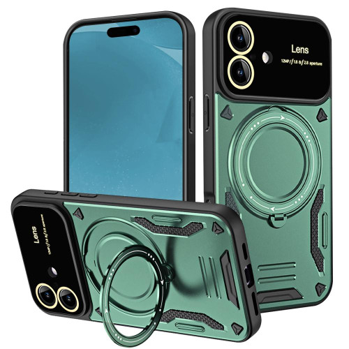 iPhone 17 Large Window MagSafe Holder Phone Case - Green