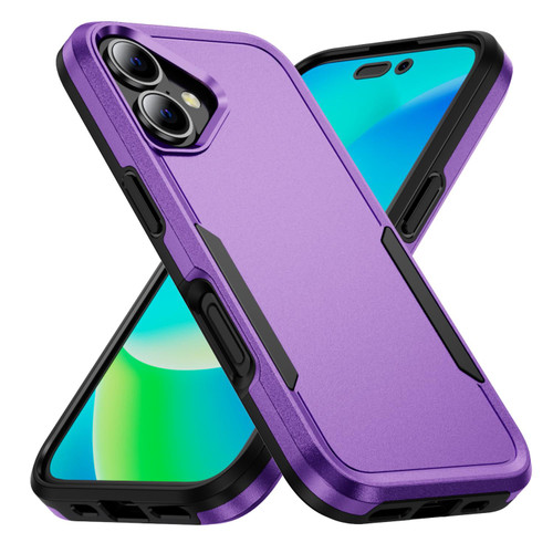 iPhone 17 Pioneer Armor Heavy Duty PC + TPU Phone Case - Purple+Black