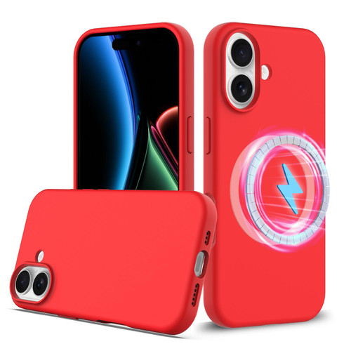 iPhone 17 Shockproof Silicone Magsafe Phone Case - Red