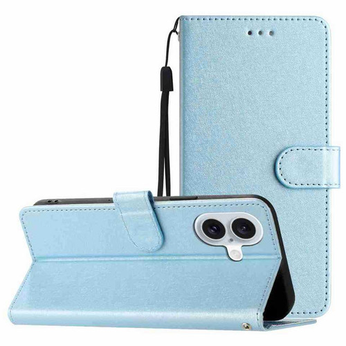 iPhone 17 Silk Texture Horizontal Flip Leather Phone Case - Light Blue iPhone 17 Silk Texture Horizontal Flip Leather Phone Case - Light Blue