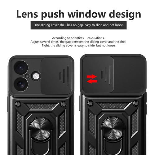 iPhone 17 Sliding Camera Cover Design TPU+PC Phone Case - Black iPhone 17 Sliding Camera Cover Design TPU+PC Phone Case - Black