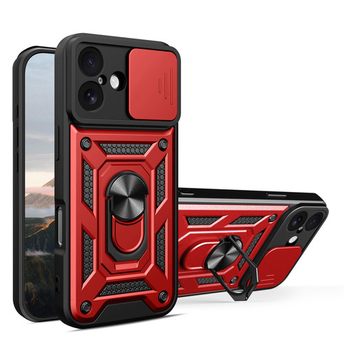 iPhone 17 Sliding Camera Cover Design TPU+PC Phone Case - Red iPhone 17 Sliding Camera Cover Design TPU+PC Phone Case - Red