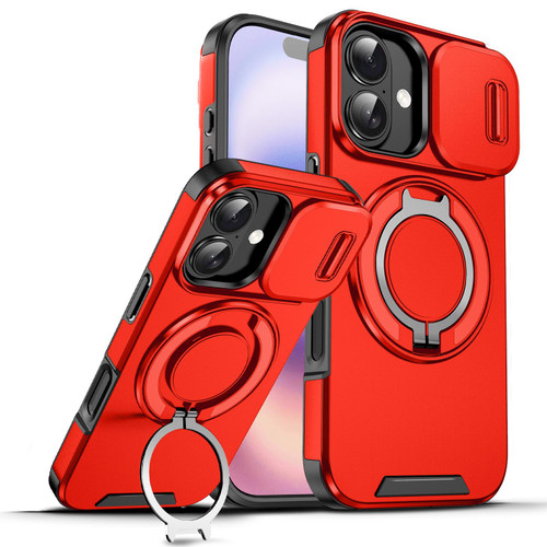 iPhone 17 Sliding Camshield Ring Holder Phone Case - Red