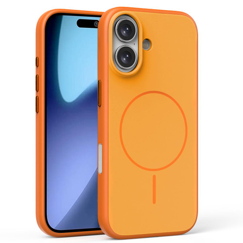 iPhone 17 Solid Color Magnetic MagSafe Frosted Phone Case - Orange
