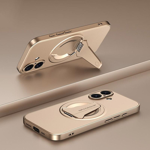 iPhone 17 Pro ハンドル付きケース ゴールド iPhone 17 Pro Spaceship MagSafe Folding Holder Phone Case - Desert