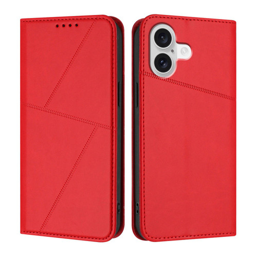 iPhone 17 Strong Magnetic Frosted Flip Leather Phone Case - Red