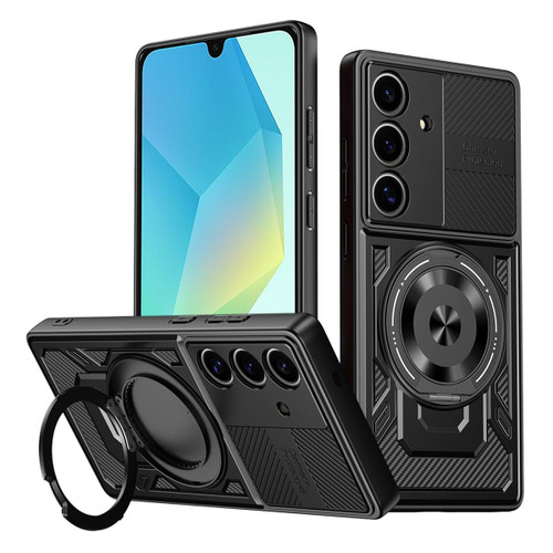 Samsung Galaxy A16 5G Armor Rotating Holder MagSafe Phone Case - Black