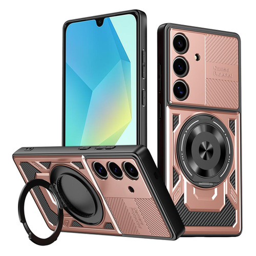 Samsung Galaxy A16 5G Armor Rotating Holder MagSafe Phone Case - Rose Gold