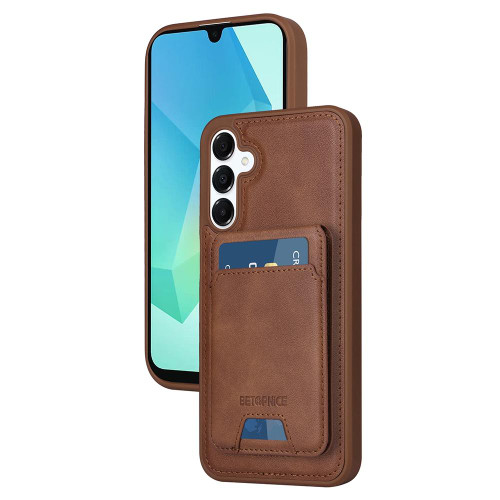 Samsung Galaxy A16 5G BETOPNICE Vertical Flip Detachable MagSafe Wallet Phone Case - Brown