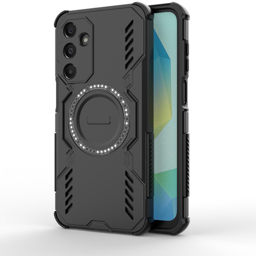 Samsung Galaxy A16 5G Butterfly Armor MagSafe Magnetic Ring Shockproof Phone Case - Black