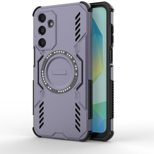 Samsung Galaxy A16 5G Butterfly Armor MagSafe Magnetic Ring Shockproof Phone Case - Purple