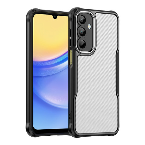 Samsung Galaxy A16 5G Carbon Fiber Texture Translucent Phone Case - Black