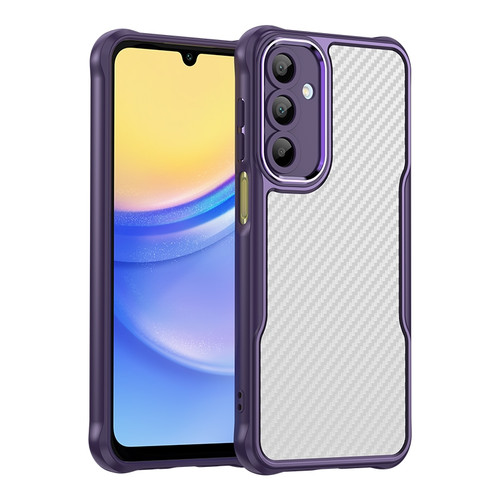 Samsung Galaxy A16 5G Carbon Fiber Texture Translucent Phone Case - Purple