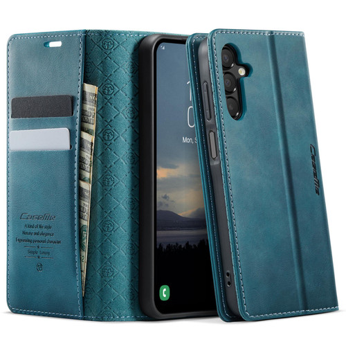 Samsung Galaxy A16 5G CaseMe 033 Calf Leather Lining Microfibre RFID Blocking Phone Case - Green