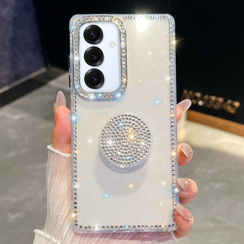 Samsung Galaxy A16 5G Diamond Glitter Diamond Round Holder Phone Case - Transparent