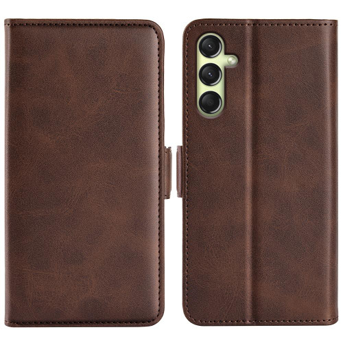 Samsung Galaxy A16 5G Dual-side Magnetic Buckle Horizontal Flip Leather Phone Case - Brown