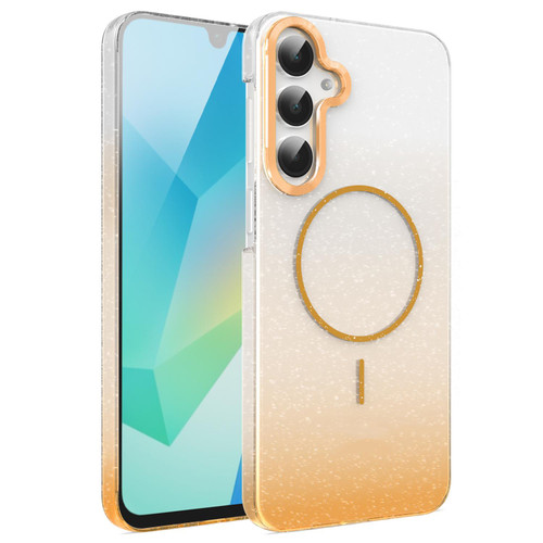 Samsung Galaxy A16 5G Gold Diamond Glitter Gradient MagSafe Shockproof Phone Case - Gold