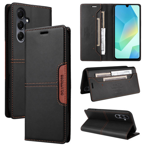 Samsung Galaxy A16 5G GQUTROBE G01 RFID Anti-theft Leather Phone Case - Black