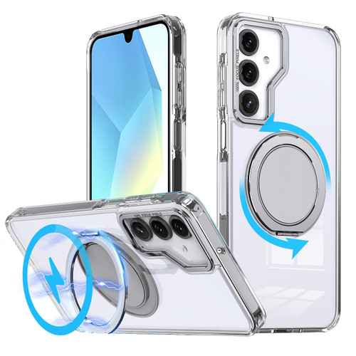 Samsung Galaxy A16 5G Kalebol 360-degree Rotating MagSafe Magnetic Holder Phone Case - Transparent