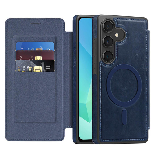 Samsung Galaxy A16 5G Linton MagSafe Leather Phone Case - Blue