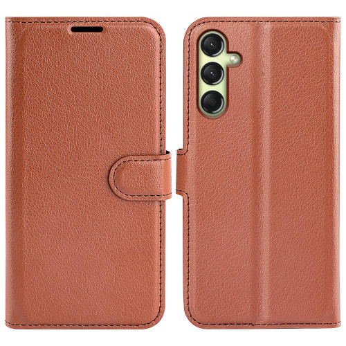 Samsung Galaxy A16 5G Litchi Texture Horizontal Flip Leather Phone Case with Holder - Brown