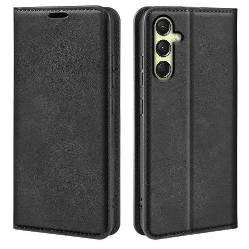 Samsung Galaxy A16 5G Retro-skin Magnetic Suction Leather Phone Case - Black