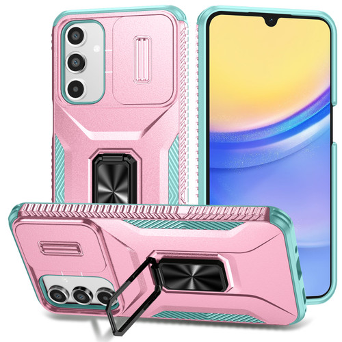 Samsung Galaxy A16 5G Sliding Camshield Holder Phone Case - Pink + Grey Green