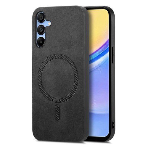 Samsung Galaxy A16 5G Solid Color Retro Magsafe PU Back Cover Phone Case - Black