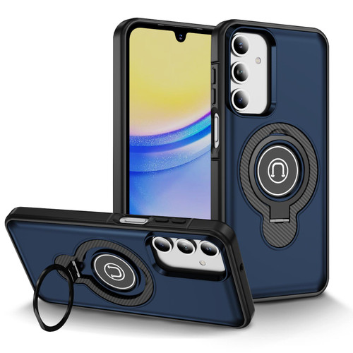 Samsung Galaxy A16 5G TPU Hybrid PC Magnetic Holder Phone Case - Dark Blue