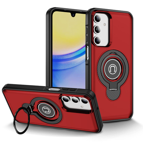 Samsung Galaxy A16 5G TPU Hybrid PC Magnetic Holder Phone Case - Red