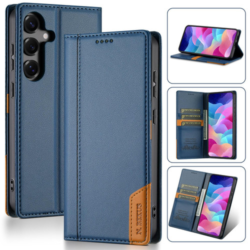 Samsung Galaxy A36 5G / A56 5G N.BEKUS P3 RFID Stitching Magnetic Flip Leather Phone Case - Blue
