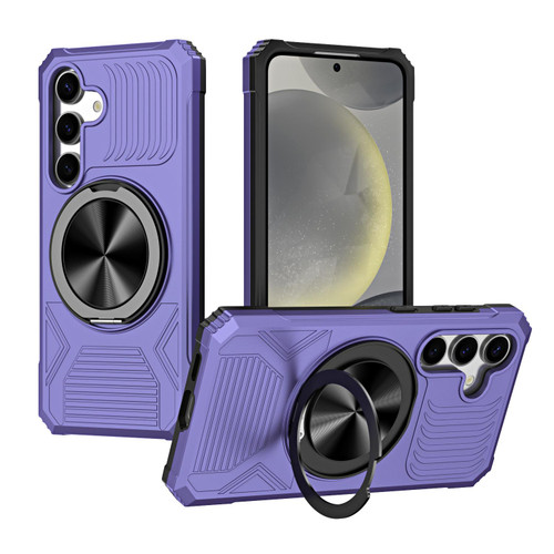 Samsung Galaxy A36 5G Alloy Rotating Holder MagSafe Shockproof Phone Case - Violet