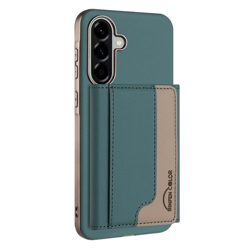 Samsung Galaxy A36 5G Colour Matching Horizontal Magnetic Card Bag RFID MagSafe Phone Case - Green