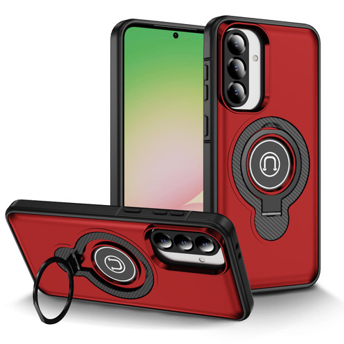 Samsung Galaxy A36 5G TPU Hybrid PC Magnetic Holder Phone Case - Red