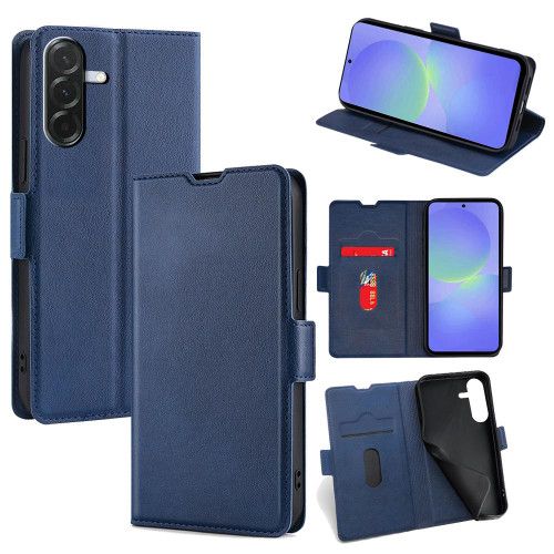 Samsung Galaxy A36 5G Ultra-thin Voltage Side Buckle Horizontal Flip Leather Phone Case - Blue