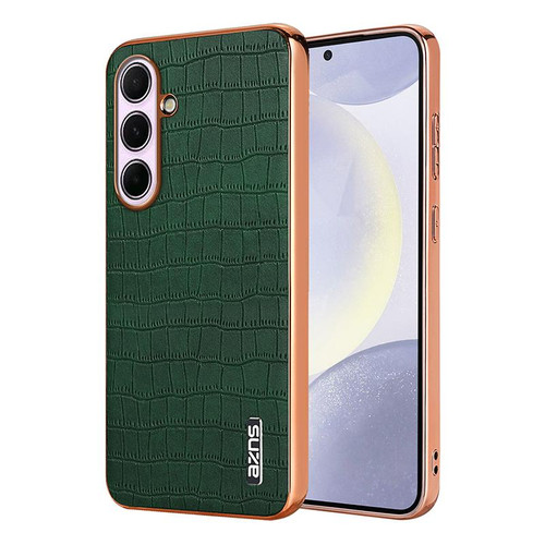 Samsung Galaxy A56 5G AZNS Electroplated Frame Crocodile Texture Full Coverage Phone Case - Green