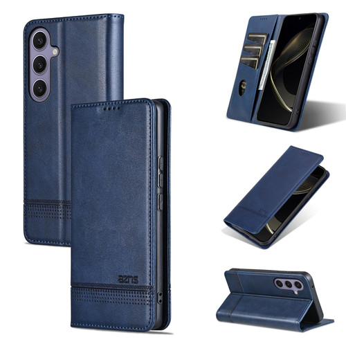 Samsung Galaxy A56 5G AZNS Magnetic Calf Texture Flip Leather Phone Case - Dark Blue