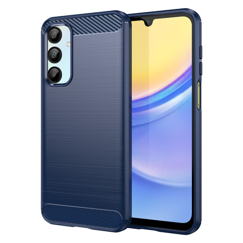 Samsung Galaxy A56 5G Carbon Fiber Brushed Texture TPU Phone Case - Blue