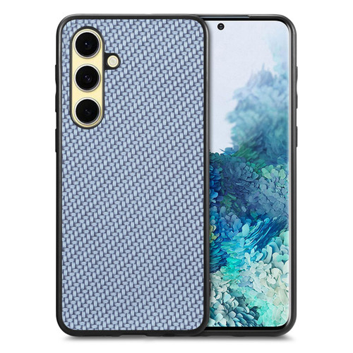 Samsung Galaxy A56 5G Carbon Fiber Texture Leather Back Cover Phone Case - Blue Samsung Galaxy A56 5G Carbon Fiber Texture Leather Back Cover Phone Case - Blue