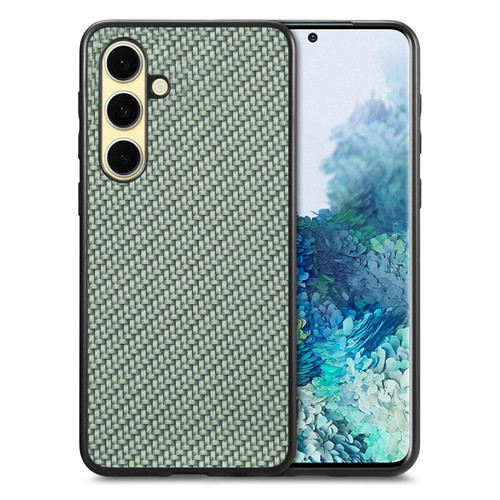 Samsung Galaxy A56 5G Carbon Fiber Texture Leather Back Cover Phone Case - Green Samsung Galaxy A56 5G Carbon Fiber Texture Leather Back Cover Phone Case - Green