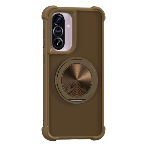 Samsung Galaxy A56 5G CD Texture 360 Degree Rotating Holder MagSafe Phone Case - Gold Samsung Galaxy A56 5G CD Texture 360 Degree Rotating Holder MagSafe Phone Case - Gold