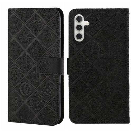 Samsung Galaxy A56 5G Ethnic Style Embossed Pattern Leather Phone Case - Black