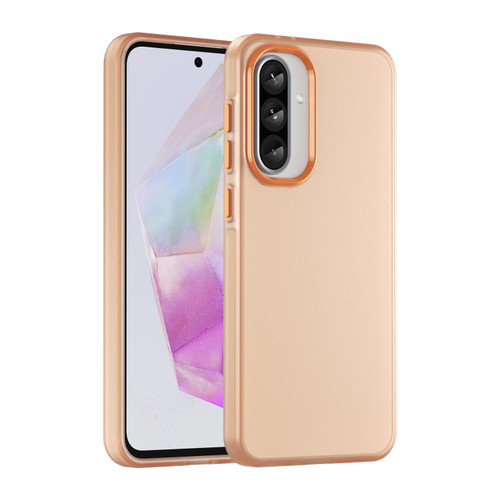 Samsung Galaxy A56 5G Frosted Translucent TPU Hybrid PC Full Coverage Phone Case - Orange Samsung Galaxy A56 5G Frosted Translucent TPU Hybrid PC Full Coverage Phone Case - Orange