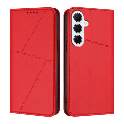 Samsung Galaxy A56 5G Global Strong Magnetic Frosted Flip Leather Phone Case - Red