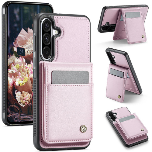 Samsung Galaxy A56 5G JEEHOOD J06 British Style RFID MagSafe Card Bag PU Phone Case - Pink Samsung Galaxy A56 5G JEEHOOD J06 British Style RFID MagSafe Card Bag PU Phone Case - Pink