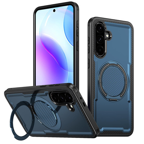 Samsung Galaxy A56 5G kalebol Metal 360 Degree Rotation Holder MagSafe Phone Case - Navy Blue