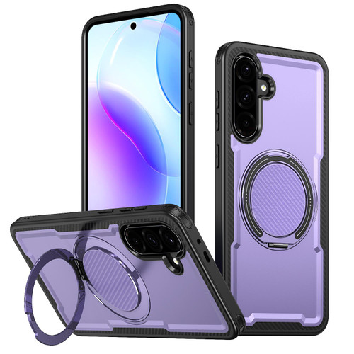 Samsung Galaxy A56 5G kalebol Metal 360 Degree Rotation Holder MagSafe Phone Case - Purple Samsung Galaxy A56 5G kalebol Metal 360 Degree Rotation Holder MagSafe Phone Case - Purple