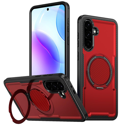 Samsung Galaxy A56 5G kalebol Metal 360 Degree Rotation Holder MagSafe Phone Case - Red