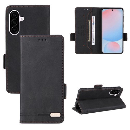 Samsung Galaxy A56 5G Magnetic Clasp Leather Phone Case - Black